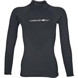 NeoSport Wetsuits Women's XSPAN Long Sleeve Shirt,All Black,12