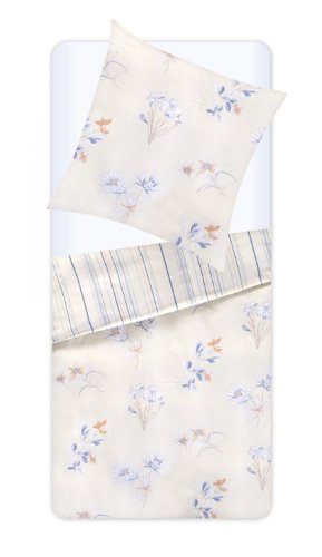 Dormisette Biber-Bettwäsche - Weiß - 155x220 (80x80)