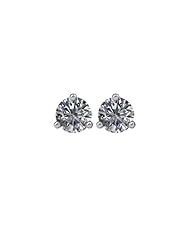 Jewelplus 0.50ct tw Round Diamonds SI/G-H Cocktail-Style Friction Post Stud Earrings Pair 14k White Gold