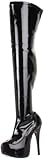 Pleaser Women's Teeze-3000/BSPT Boot,Black Stretch Patent,7 M US