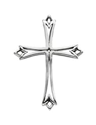 14K White Gold 42.00X32.00 mm Cross Pendant