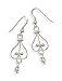 Polished Sterling Silver Wire Design French Wire Earrings With Cultured Rice Pearl Drop