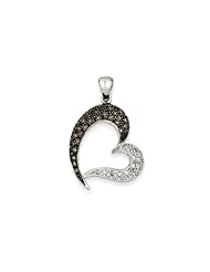 .48 Carat Two-Tone Diamond Heart Pendant in 14k White Gold - 21mm