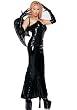 Vinyl Lace Up Slim Fit Corset Dress-Black/Large by Leg avenue