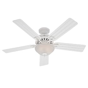 Hunter 22462 Beachcomber 52-Inch Five White Beadboard/White Plastic-Blades-Ceiling Fan, White
