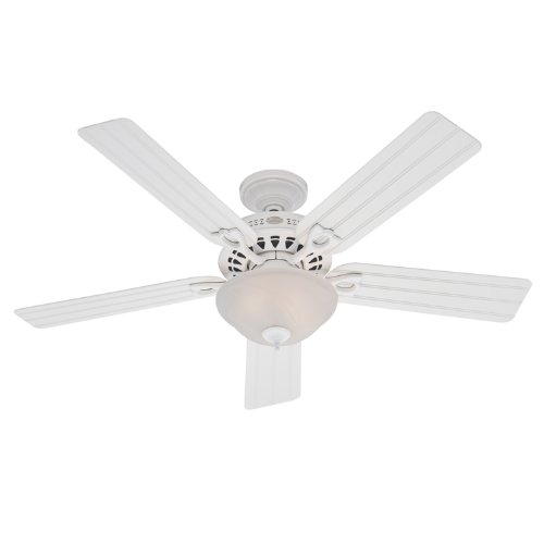 Hunter 22462 Beachcomber 52-Inch Five White Beadboard/White Plastic-Blades-Ceiling Fan, White