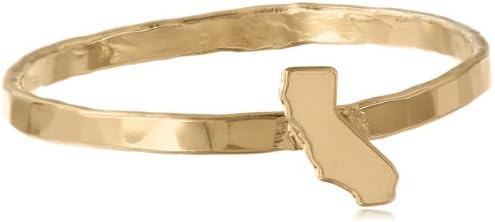 Kris Nations "State Rings" California State Outline 14k Gold Overlay Ring, Size 7