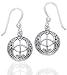 Sacred Chalice Well Geometric Symbol of Avalon in Glastonbury Sterling Silver Hook Earrings