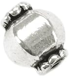 Blue Moon Metal Spacer Beads - Silver Round W/Cuffs 9/Pkg