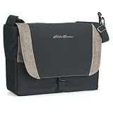 Eddie Bauer EBCH20-BRN 15.4" Channel Series Laptop Messenger Bag - Black with Brown