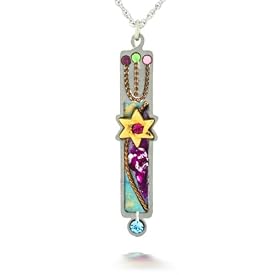Purple Mezuzah Necklace (decorative only) #0618PU