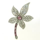 Platinum-Plated Swarovski Crystal Flower Brooch / Pin
