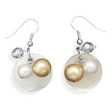 French Wire Earrings with Shell and Glass Beads