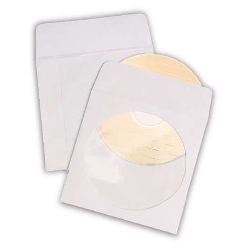 Quality Park Paper CD/DVD Sleeve, White, 250 Sleeves (62905)