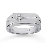 310pejah%2BGL. SL160  14k White Gold Slick Bezel 1/4 Carat Mens Diamond Ring