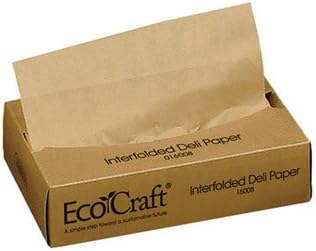 Bagcraft Papercon EcoCraft Interfolded Soy Wax Deli Sheets, 8 x 10 3/4, 500/Box - 12 boxes of 500 sheets each.