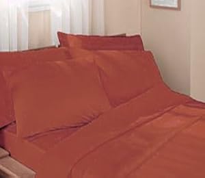JS Sanders 1500 Thread Count Sheet Set, Queen Size, Burnt Sienna