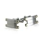 Polished Stainless Steel Cufflinks with Gold Accents