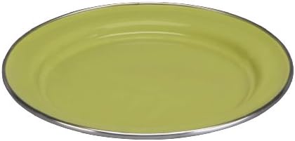 Cinsa 312033 Trend Ware Enamel on Steel Dinner Plate, 8-1/2-Inch, Green Tea