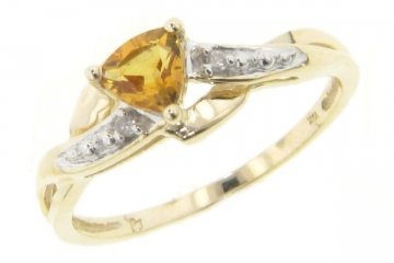 Buy 0.02 Ctw 10K Yellow Gold Citrine & Diamond Accent Ring by Jewelersclub.com