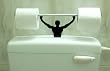 Strong Man Bathroom Novelty Toilet Paper / Tissue Roll Holder - Black