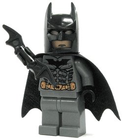 Batman (Dark Grey) - LEGO Batman Minifigure with Batarang