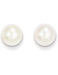 MadiK® 14k Yellow Gold 8mm Round Freshwater Cultured Pearl Stud Earrings