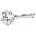 20 Gauge Clear Star Cubic Zirconia Nose Bone