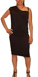 Sophisticated One Shoulder Leather/Rayon/Spandex  Dress