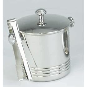 ICE BUCKET WITH TONGS - CHROMEPLATED ICE BUCKET WITH TONGS by Jaf Gifts