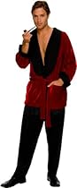 Hot Sale Secret Wishes Men?s Playboy Men's Smoking Jacket With Belt And Pipe, Red, Plus