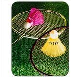 Yellow &amp; Pink Badminton Shuttlecocks &amp; Rackets Premium Quality Thick Rubber Mouse Mat Pad Soft Comfort Feel Finish