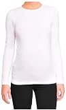 Olian Long Sleeve Basic Solution Lycra Top -- white size: large
