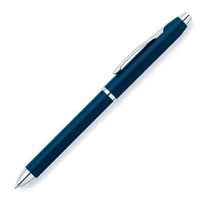 Cross Tech3+ Multifunction Pen with Stylus, Satin Blue with Chrome Plated Appointments (AT0090-2) reviews images