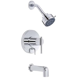 Danze D500058T Parma Single Handle Tub and Shower Faucet Trim Kit with 3-Inch Three Function Showerhead, Chrome
