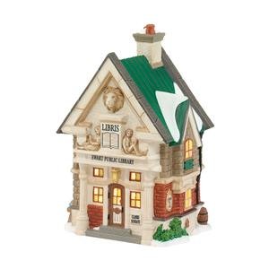 Department 56 Dickens Village Ewart Public Library Lit House