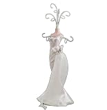 White Butterfly Jewelry Stand Doll 12"H - Sparkling
