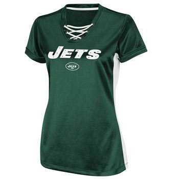 New York Jets Womens Green Draft Me IV Jersey Top Shirt - L