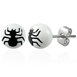 Urban Male Men's Stainless Steel Black Spider Studs