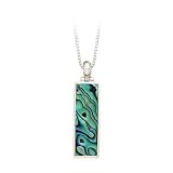 Sterling Silver Oblong Shaped Abalone Pendant with Chain