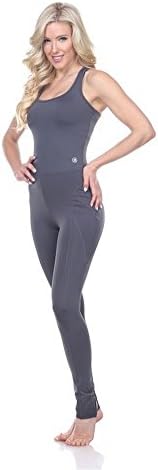 Women's Sexy Charcoal Breathable Barre Performance Unitard Athletic Bodysuit