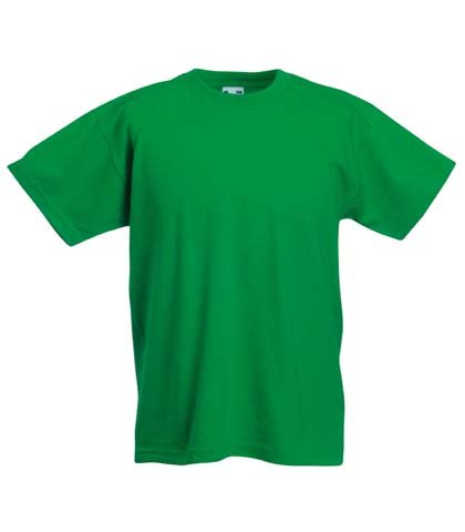 Fruit of the Loom Childrens T Shirt in Kelly green Size 7-8 (SS6B)