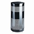 Trash Receptacle, Open Top, 25-Gal, Heavy Gauge Steel, 18x35.5, Black URIS3ETBK by Howard Products