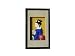Oriental Art Shadowbox - Geisha in Blue Kimono with Hand Fan 13"