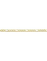 14k Yellow Gold 9 Inches 7.5mm Flat Figaro Chain Anklet. Weight: 17.03 Grams - 30 Day Money Back Guarantee