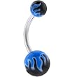 Blue Toxic Flame Belly Ring