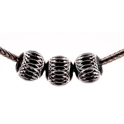 Holiday Aluminum Bead Fits Pandora Black with Silver Ornamentation (3)