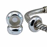 TWO GENUINE SOLID STERLING SILVER 925 PLAIN STOPPER BEADS - TO FIT PANDORA, BIAGI, TROLLBEADS, CHAMILIA AND ALL SIMILAR 3MM BRACELETS