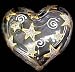 Wishing on the Stars Design - Hand Painted - Heart Shaped Box - 2 pieces - 4.5 inch diameter