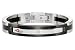 Mens Black and Stainless Steel Bracelet w/Diamond Accent by ROSSO